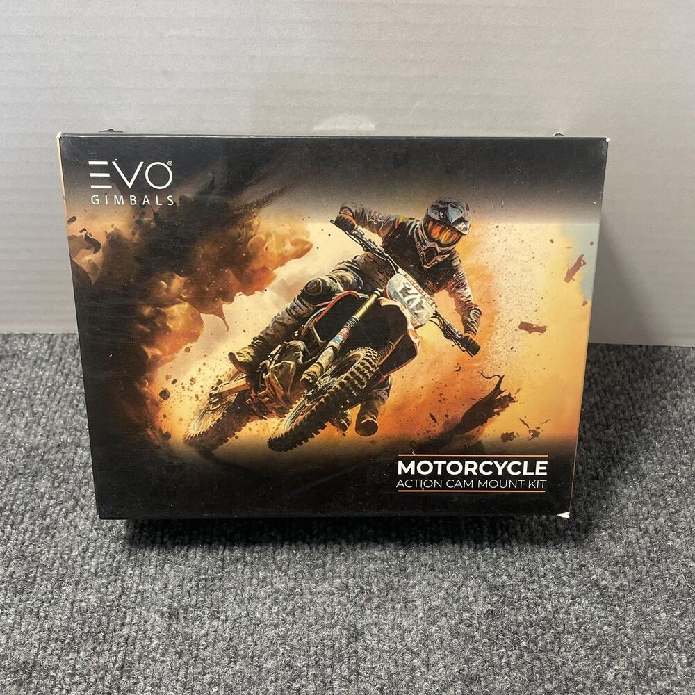EVO Gimbals Motorcycle Action Cam Mount Kit Handlebar Helmet Tail Mount New Box